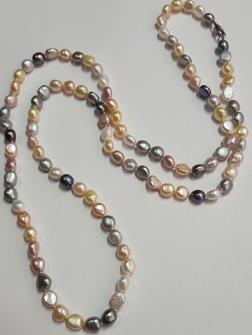 HONORA WILDFLOWER MULTI FRESHWATER PEARL NECKLACE 925 STERLING SILVER 35"